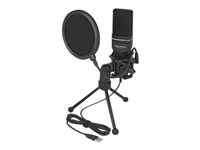 DeLOCK USB Condenser Microphone Set for Podcasting, Gaming and Vocals Mikrofon Kabling -47dB Envejs Sort