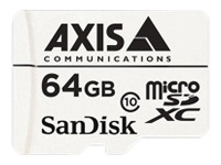 AXIS Surveillance - Flash memory card (microSDXC to SD adapter included) - 64 GB - Class 10 - microSDXC - white - for AXIS D201, M3085, M3086, M4308, M5075, P3818, Q1656, Q1715, Q1942, Q6100; P37 Series