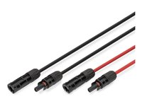 DIGITUS Solkabel forlængelse 1m Sort Rød