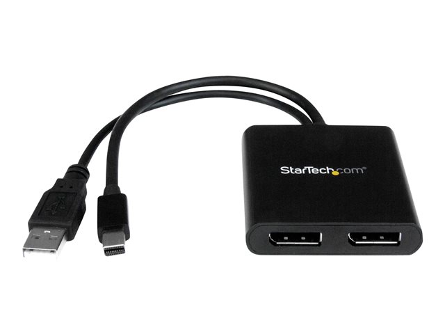 Image of StarTech.com 2-Port Multi Monitor Adapter, Mini DisplayPort 1.2 to DisplayPort MST Hub, Dual 4K 30Hz, Windows Extended Desktop (MSTMDP122DP) - video splitter - 2 ports