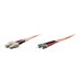 Intellinet Fiber Optic Patch Cable, OM1, ST/SC, 10m, Orange, Duplex, Multimode, 62.5/125 µm, LSZH, Fibre, Lifetime Warranty, Polybag