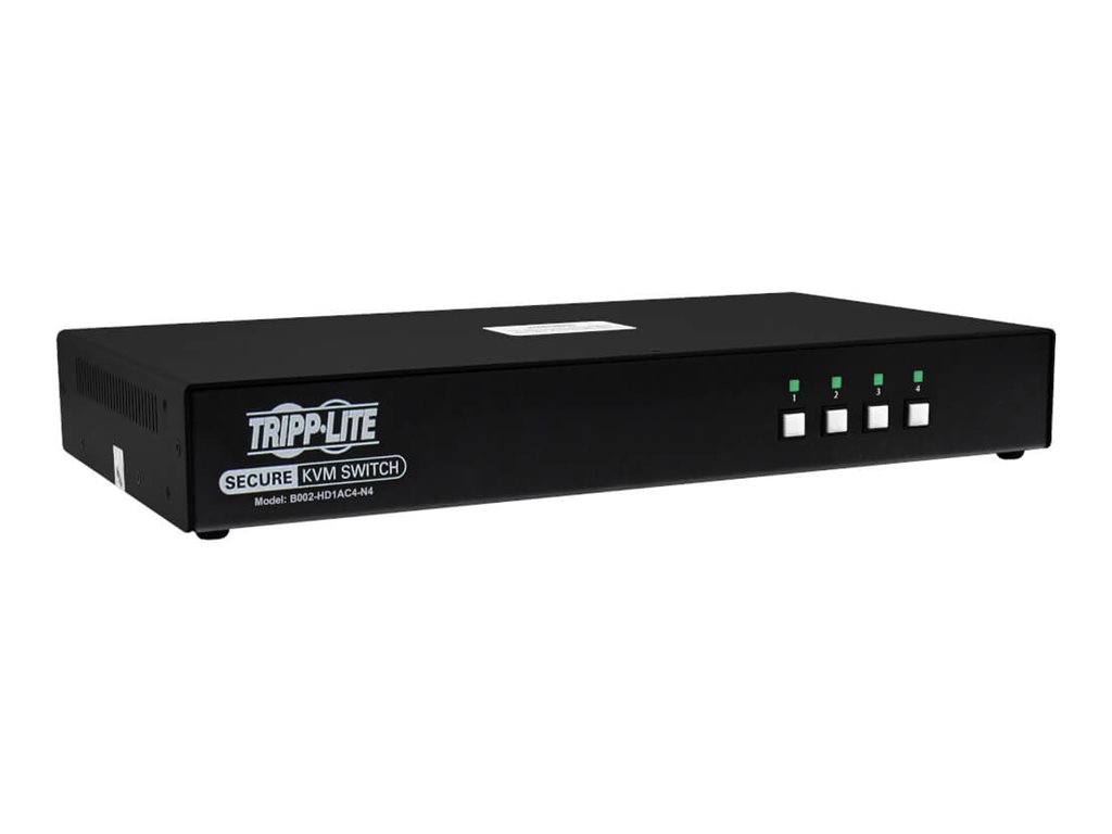 Tripp Lite Secure KVM Switch, 4-Port, Single Head, DP to HDMI (x4), 4K, NIAP PP4.0, Audio, CAC, TAA