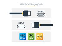 StarTech 2m USB C Charging Cable, USB-IF Certified USB-C Cable, 240W - USB-C cable - USB-C to USB-C - 2 m
