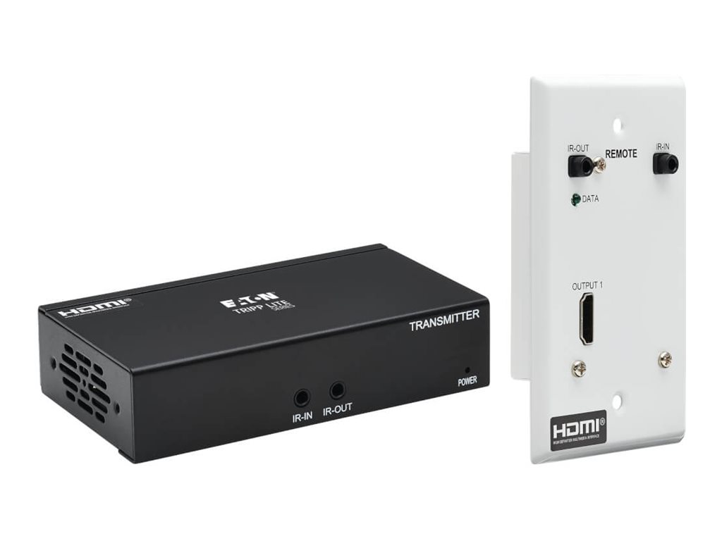 Eaton Tripp Lite Series HDMI over Cat6 Extender Kit, Box Transmitter/Wall Plate Receiver, 4K 60 Hz, 4:4:4, IR, PoC, HDR, HDCP 2.2, 230 ft., TAA