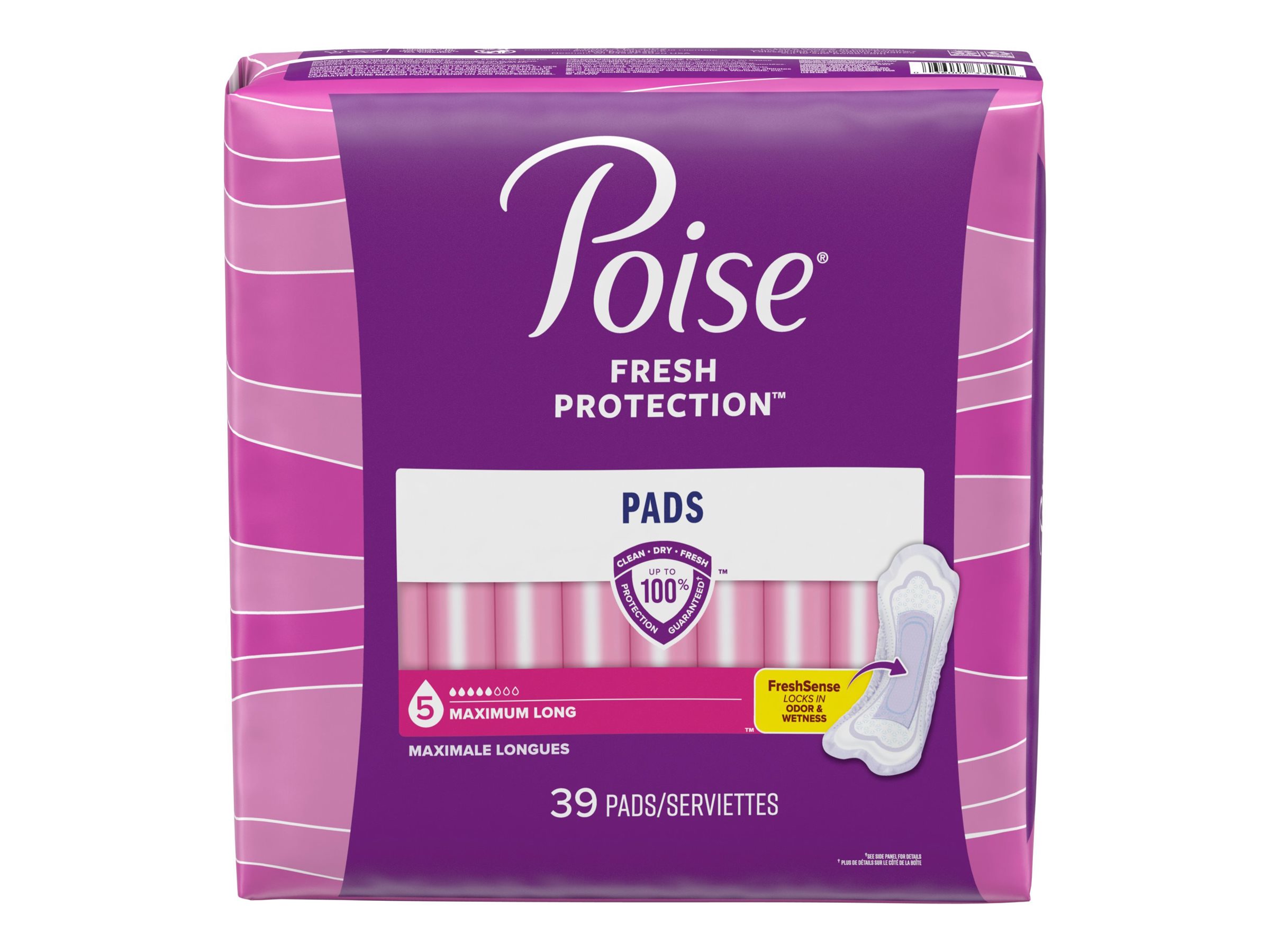 Poise Incontinence Pads - Maximum Absorbency - Long - 39 Count