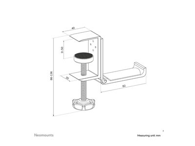 NEOMOUNTS Headphone Holder Clamp mounted