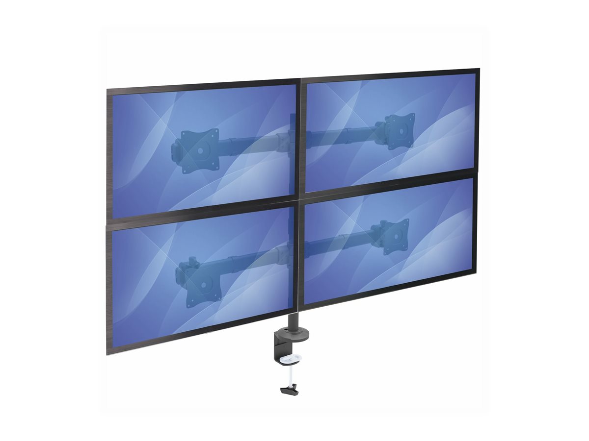 StarTech.com Desk Mount Quad Monitor Arm, Ergonomic VESA 4 Monitor Mount 2x2 up to 27", Articulating & Height Adjustable Pole Mount, Tilt/Swivel/Rotate LCD/LED Screen, Clamp/Grommet - Heavy-duty VESA Mount (ARMQUAD) montážní sada - nastavitelné rameno - pro 4 monitory – foto 8