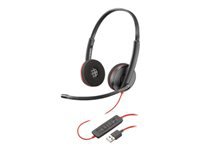 Poly Blackwire C3220 - Blackwire 3200 Series - headset - on-ear - wired - active noise canceling - USB-A - black - Skype Certified, Avaya Certified, Cisco Jabber Certified