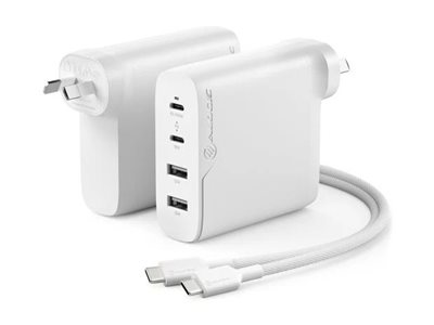 ALOGIC Rapid Power 4X100 power adapter USB-C USB 100 Product shot Right-angle 79250