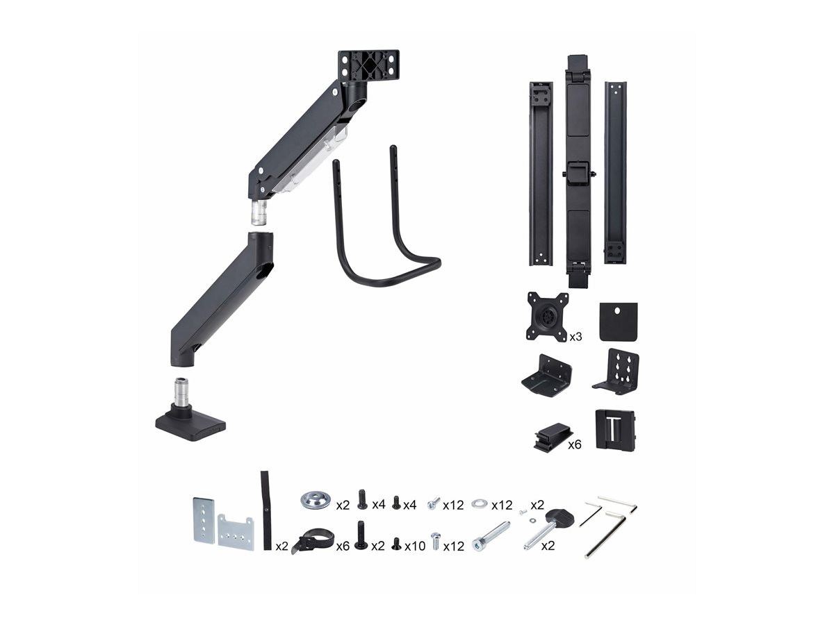 StarTech.com Crossbar Triple Monitor Desk Mount, VESA 75x75/100x100 montážní sada - nastavitelné rameno - pro 3 LCD displeje - triple monitor mount - černá – foto 5