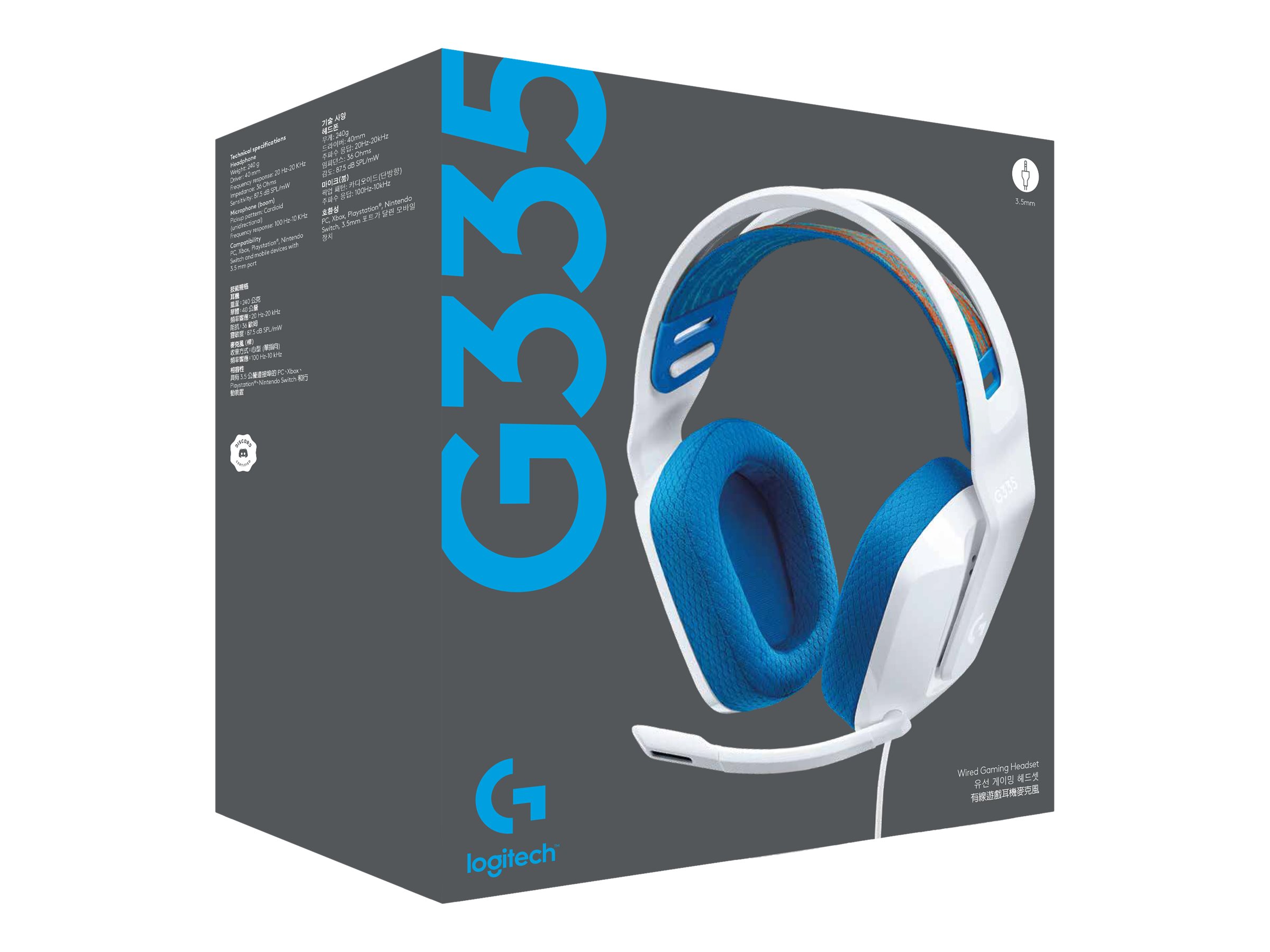 Logitech G G335 headset 3.5 mm Package view Left-angle 78101