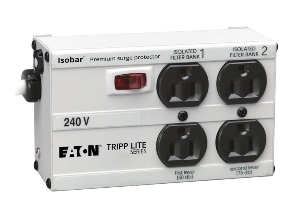 Tripp Lite Isobar Surge Protector Metal 230V 4 Outlet 1.8M Cord 330 Joules