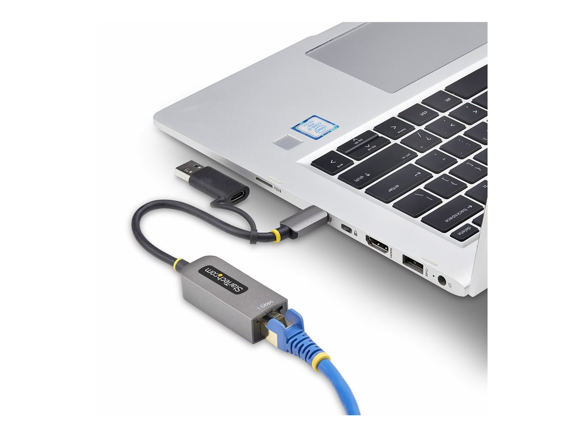 StarTech.com USB-C to Ethernet Adapter w/USB-A Adapter, Realtek RTL8153B - síťový adaptér - USB-C 3.2 Gen 1 - Gigabit Ethernet – foto 9