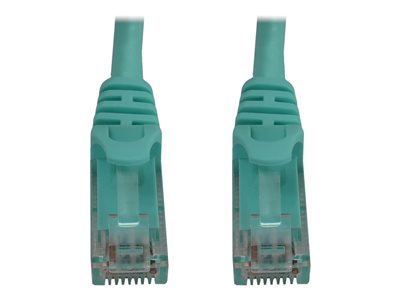 Eaton Tripp Lite Series Cat6a 10G Snagless Molded UTP Ethernet Cable (RJ45 M/M), PoE, Aqua, 1 ft. (0.3 m)
