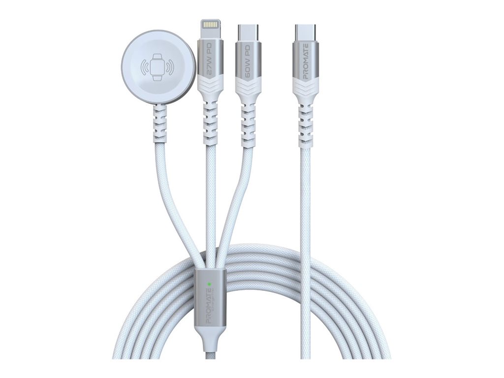 Promate iCharge-Trio USB-C cable 1.5 Product shot Front 79650