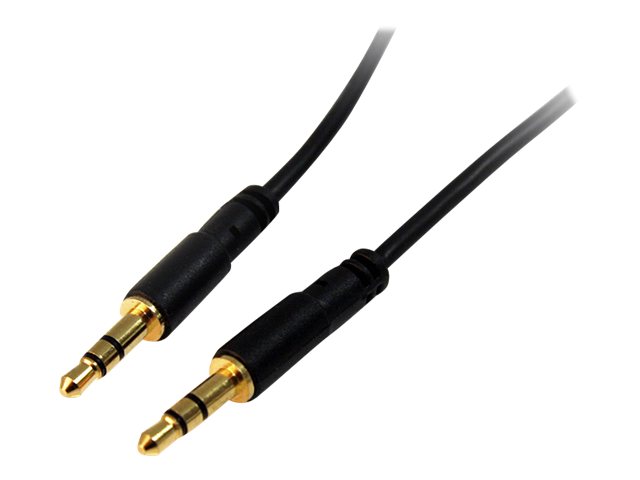 Image of StarTech.com 1 ft. (0.3 m) 3.5mm Audio Cable - 3.5mm Slim Audio Cable - Gold Plated Connectors - Male/Male - Aux Cable (MU1MMS) - audio cable - 30.5 cm