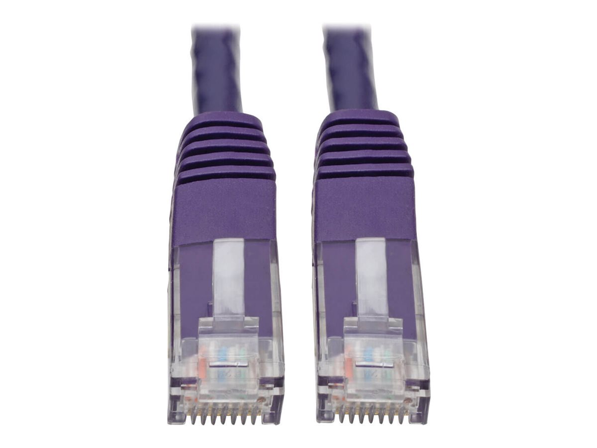 Tripp Lite Premium Cat5/Cat5e/Cat6 Gigabit Molded Patch Cable, 24 AWG, 550 MHz/1 Gbps (RJ45 M/M), Purple, 50 ft.