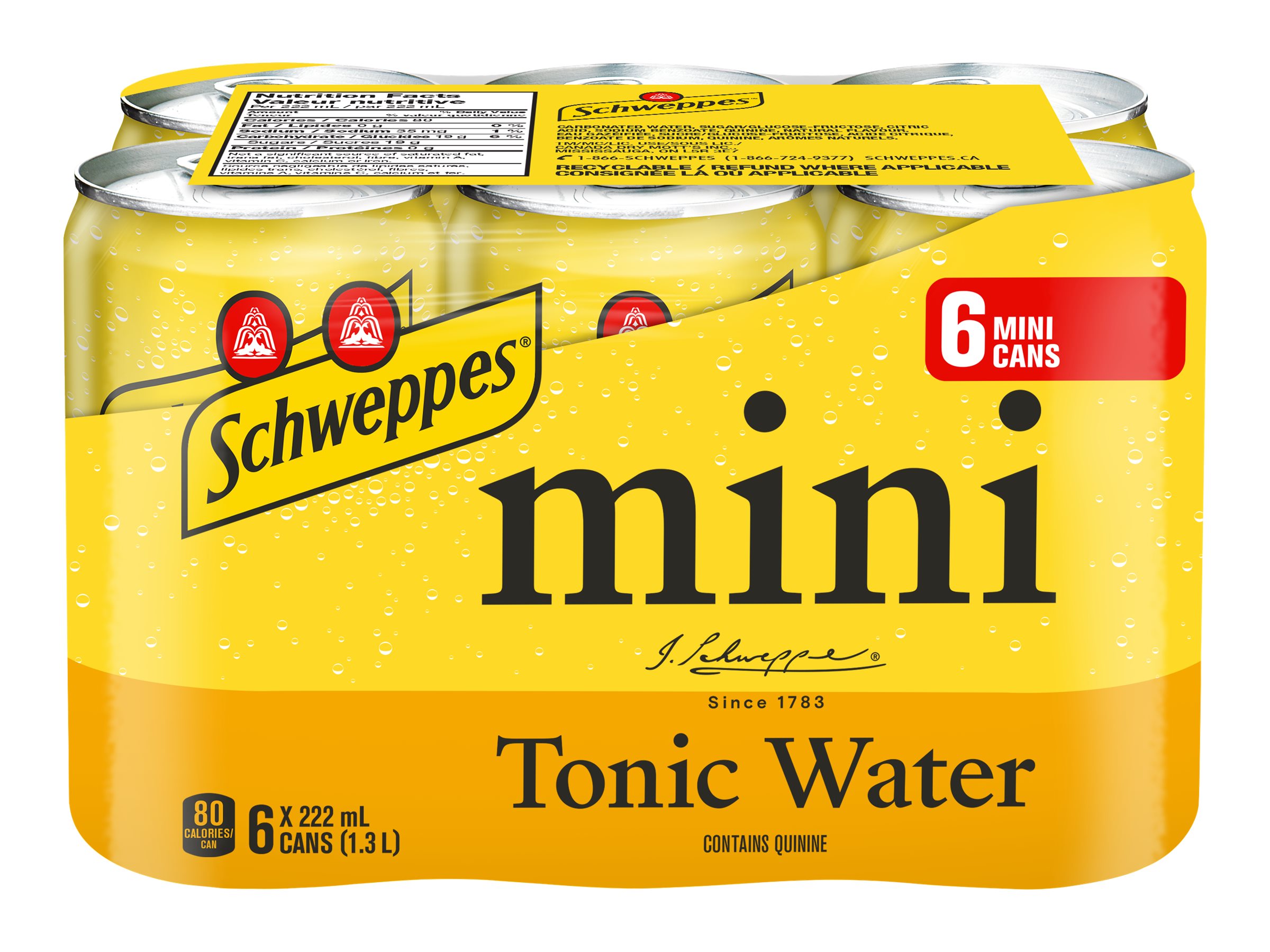 Schweppes Mini Tonic Water - 6x222ml