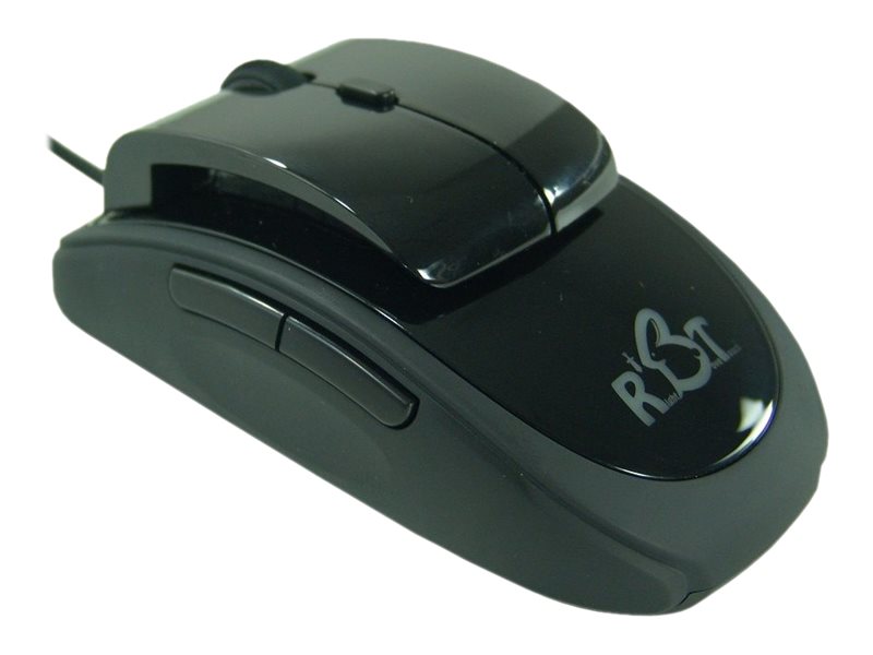 Quadraclicks RBT Rebel Real 1.112 Finger Resting Ergonomic Mouse Wired,  Black 