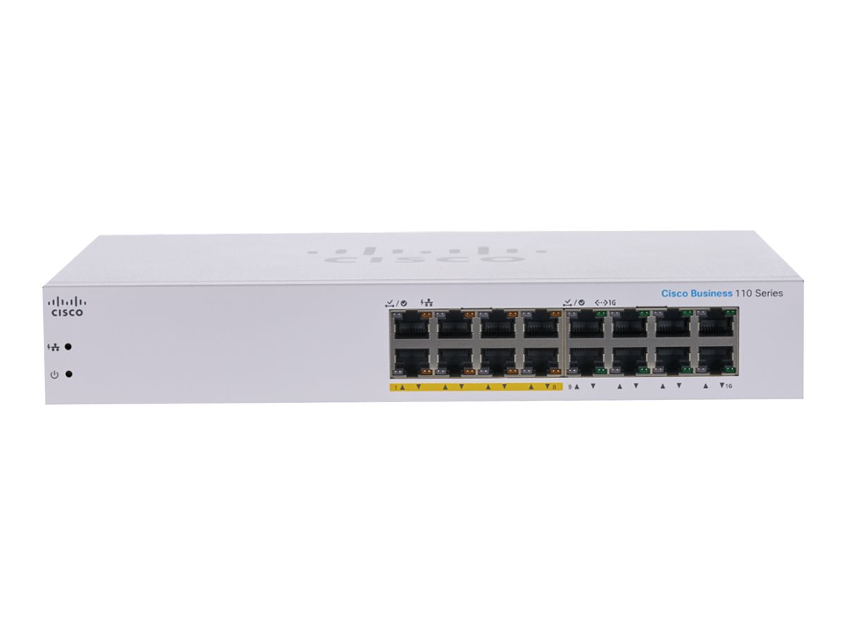 Cisco Business 110 Series 110-16PP - přepínač - 16 porty - neřízený - Lze montovat do rozvaděče – foto 2