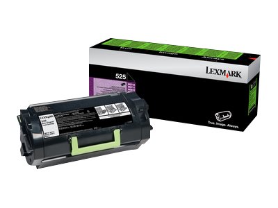 Image of Lexmark 522 - black - original - toner cartridge - LCCP, LRP