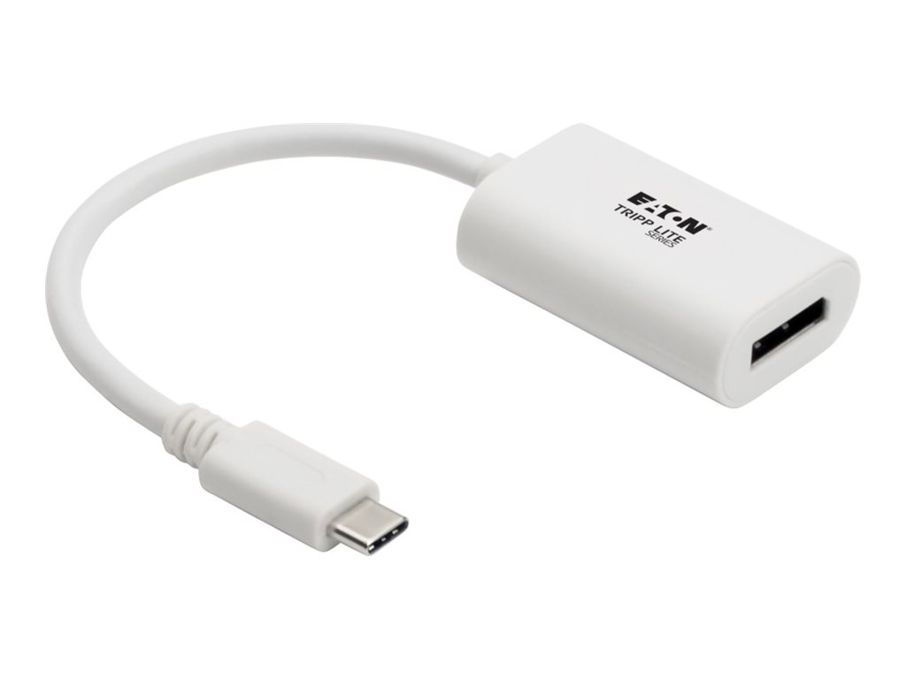 Tripp Lite USB C to DisplayPort Adapter Converter 4K White USB Type C to DP, USB-C Thunderbolt 3 Compatible