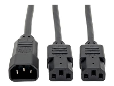 Tripp Lite 6ft Computer Power Cord Extension Cable C14 to 2xC13 10A 18AWG 6'