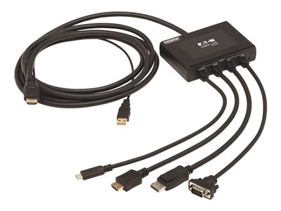 Eaton Tripp Lite Series Multiport Presentation Adapter, 4K 60Hz w HDR, 4x1, HDMI/DisplayPort/USB-C/VGA to HDMI, HDCP2.2, PD Charge, 8ft