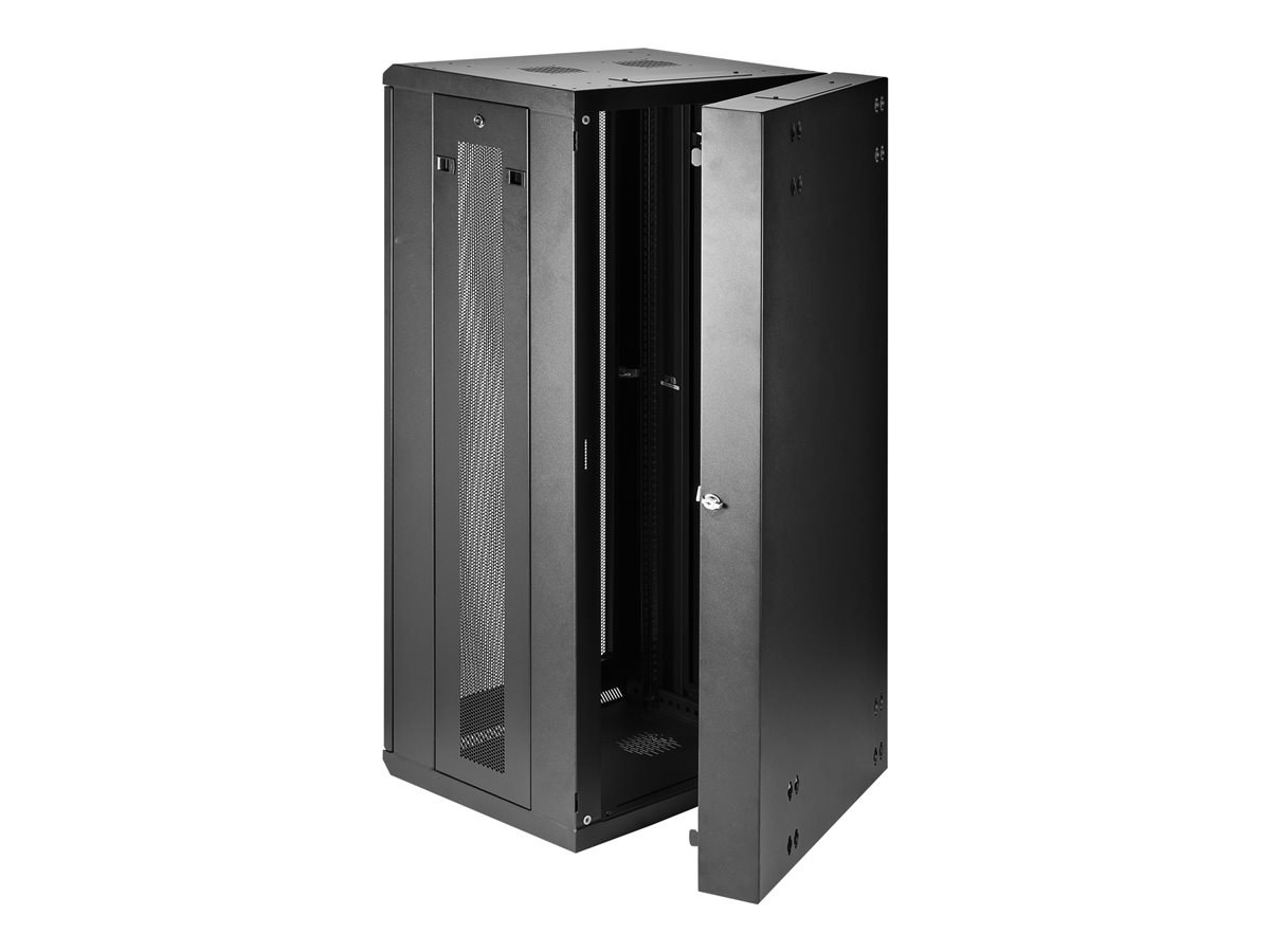 StarTech.com 26U 19" Wall Mount Network Cabinet, 16" Deep Hinged Locking IT Network Switch Depth Enclosure, Assembled Vented Computer Equipment Data Rack with Shelf & Flexible Side Panels - 26U Vented Cabinet (RK2620WALHM) - rozvaděčová skříň - 26U – foto 6