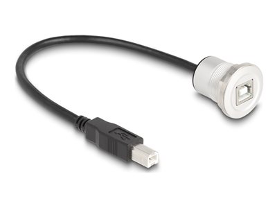DELOCK USB2.0 Typ-B Einbaubuchse mit Kabelp. St. Alu.30cm Kabel