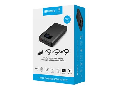 SANDBERG Laptop Powerbank 20000 PD100W Optionen & Zubehör