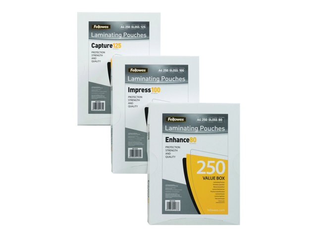 Fellowes Laminating Pouches Enhance 80 Micron 100 Pack Glossy A5 Lamination Pouches