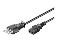 MicroConnect Strøm Type L (male) - Power IEC 60320 C13 Sort 1m Strømkabel