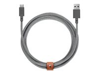 Native Union Belt Cable XL USB-A to USB-A to USB-C USB-C 3m 3m Sort Sort