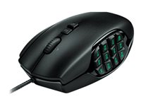 Logitech Gaming Mouse G600 MMO Mouse right-handed laser 20 buttons wired USB bl