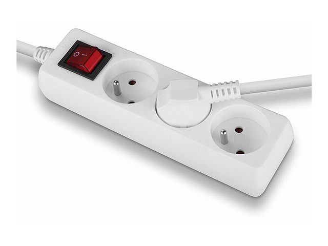 Multiprise 3 prises FR avec interrupteur, blanc