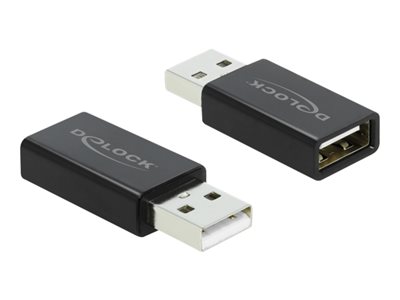 DELOCK USB 2.0 Ada. Typ-A Steck. zu Typ-A Buch. Datenblocker