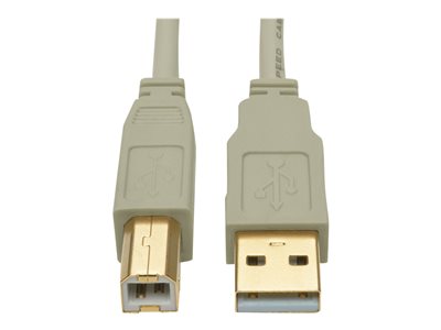 Tripp Lite 10ft USB 2.0 Hi-Speed A/B Cable M/M 28/24 AWG 480 Mbps Beige 10'