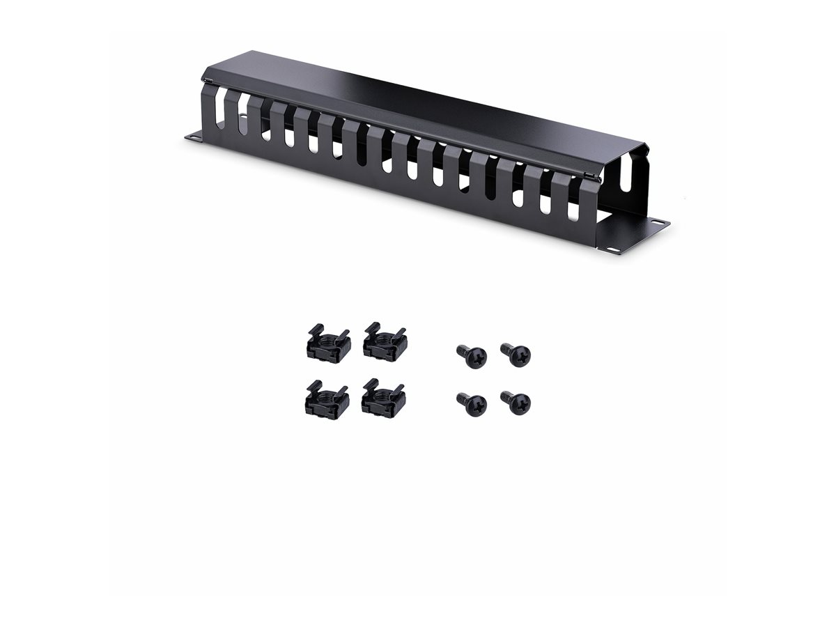 StarTech.com Horizontal 2U Server Rack Cable Management Finger Duct w/ Cover - 19" Network Rack Wire Duct Raceway Panel - Slotted Wire Duct (CMDUCT2U) - stojanový panel pro uspořádání kabelů - 2U – foto 5