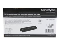 StarTech .com Panneau / Goulotte de gestion de câbles horizontal 2U pour rack de serveur