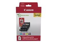 Canon CLI-526 C/M/Y/BK Photo Value Pack - 4-pack - black, yellow, cyan, magenta - original - ink tank / paper kit