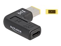 DeLOCK 24 pin USB-C (female) - Strøm DC jackstik 11 mm (ID: 4,5 mm) (male) Sort Strømforsyningsadapter