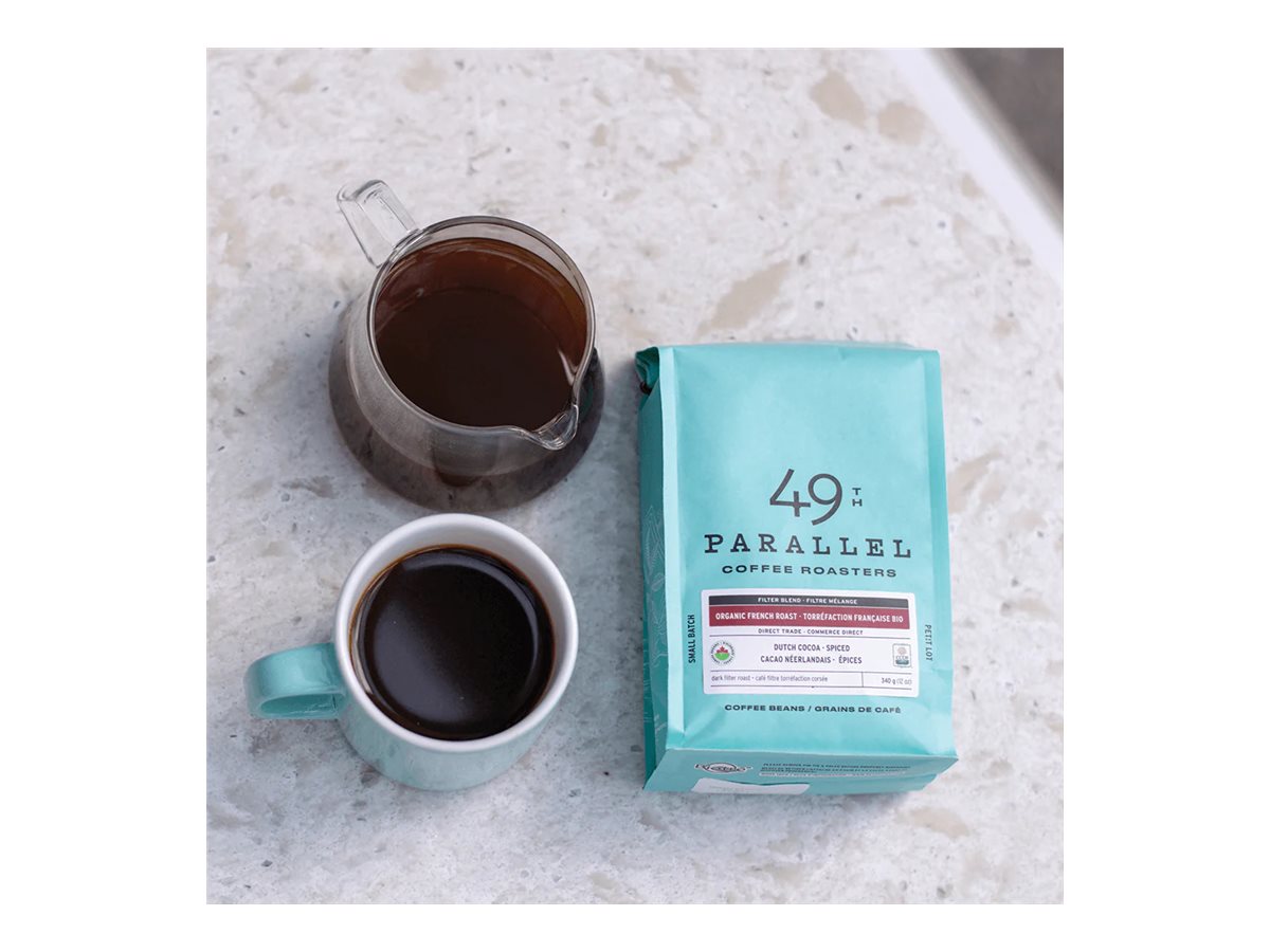 49th Parallel Coffee Roasters Coffee Beans - Organic French Roast - 340g