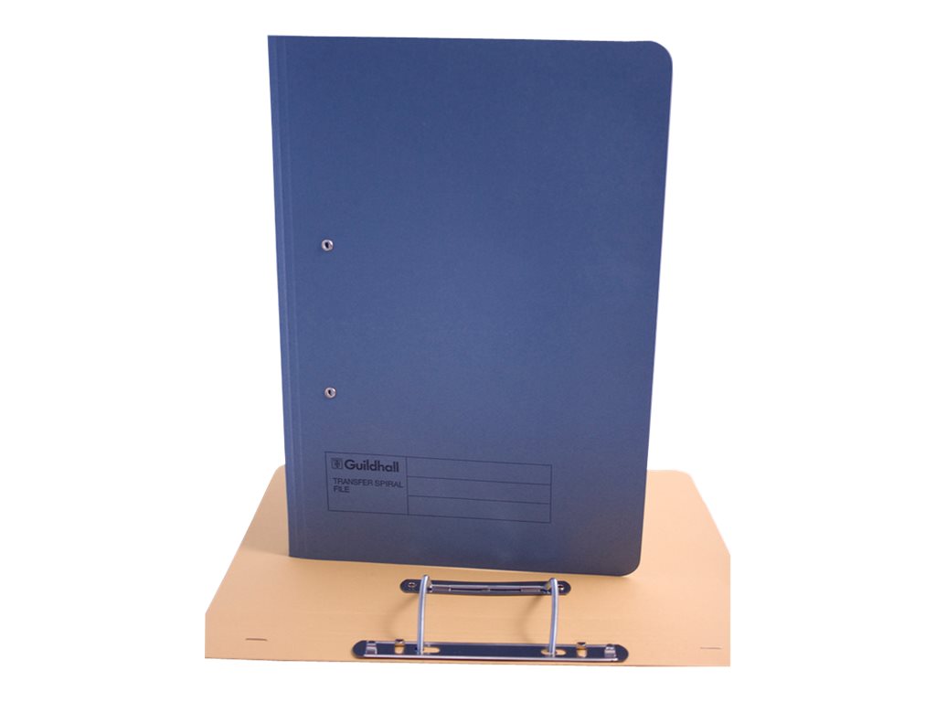 Guildhall Foolscap Spring File For Folio Capacity 180 Sheets Mottled Blue