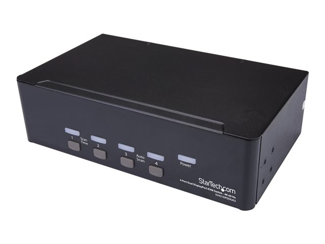 Image of StarTech.com DisplayPort KVM - 4 port - 4K 60Hz - Dual Monitor KVM - DisplayPort Switch - KVM DisplayPort - Desktop KVM Switch (SV431DPDDUA2) - KVM / audio / USB switch - 4 ports - rack-mountable
