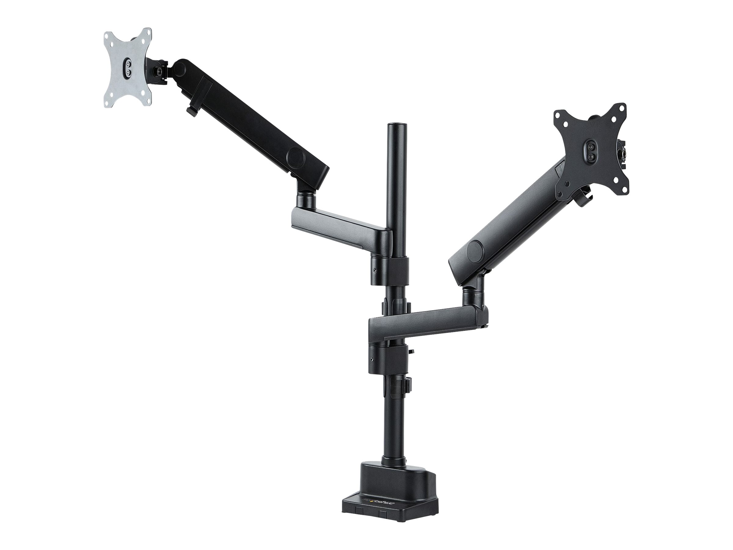 StarTech.com Desk Mount Dual Monitor Arm, Full Motion Monitor Mount for 2x VESA Displays up to 32" (up to 17lb/8kg), Ergonomic Vertical Stackable Arms, Articulating, Height Adjustable