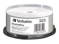 Verbatim DataLifePlus - 25 x BD-R - 50 GB 6x - white - wide thermal printable surface - spindle