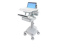 Ergotron StyleView cart - open architecture - for notebook / keyboard / mouse - grey, white, polished aluminium - TAA Complia