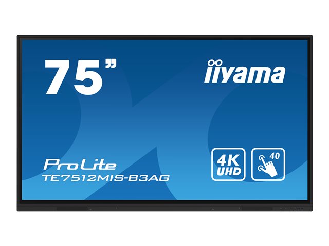 Iiyama Prolite Te7512mis B3ag 75 Class 745 Viewable Led Backlit Lcd Display 4k For Digital Signage Interactive Communication