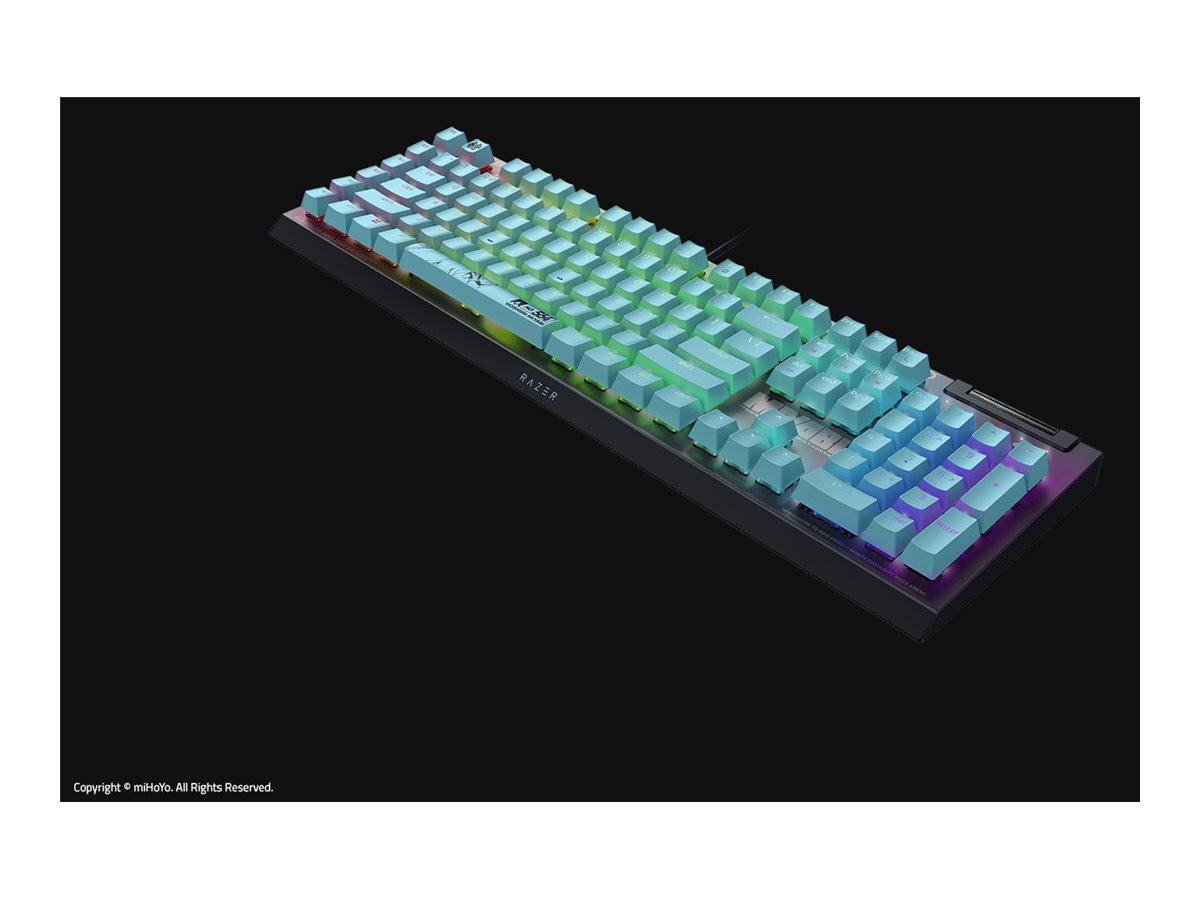 Razer BlackWidow V4 X Zenless Zone Zero Edition keyboard full size with media roller Input Product shot Left-angle 79750